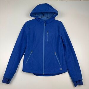 Mondetta Softshell Jacket Blue Fleece Lined Hooded Full Zip Women's Medium